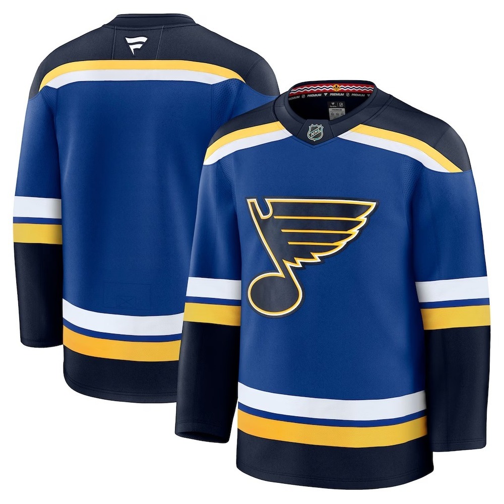 St Louis Blues Fanatics Premium Men's Sz 54 (XL) Home Blue Jersey NHL Hockey NWT